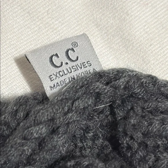 C.C Pony Tail Black Knit Beanie - Picture 4 of 4